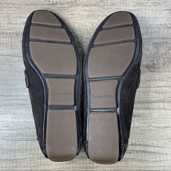 Calvin Klein~Men’s Suede Chocolate Brown Driving Loafers Moccasins~Size 9M - Picture 7 of 8